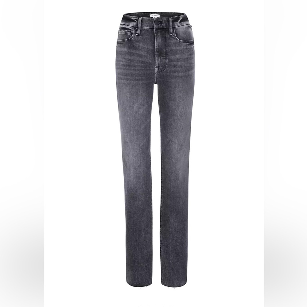 Good American Good Boy High-Rise Stretch Straight-Leg Jeans- Black